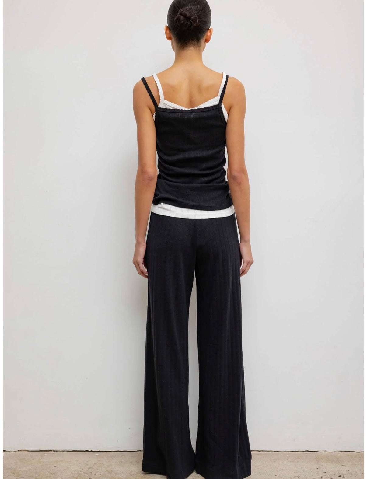 Pointelle Classic Tank Top in Black