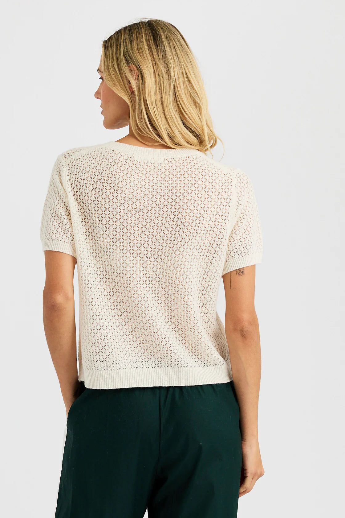 Jaqueline Cashmere Tee in Ecru