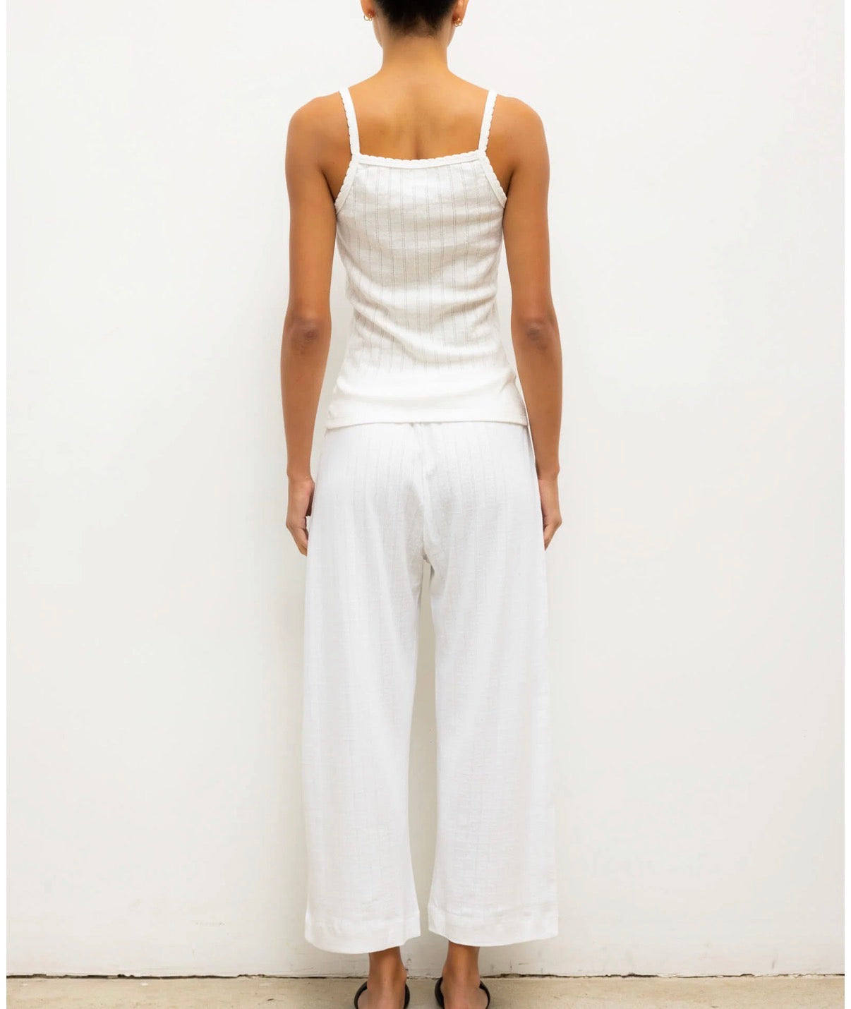 Pointelle Classic Tank Top in White