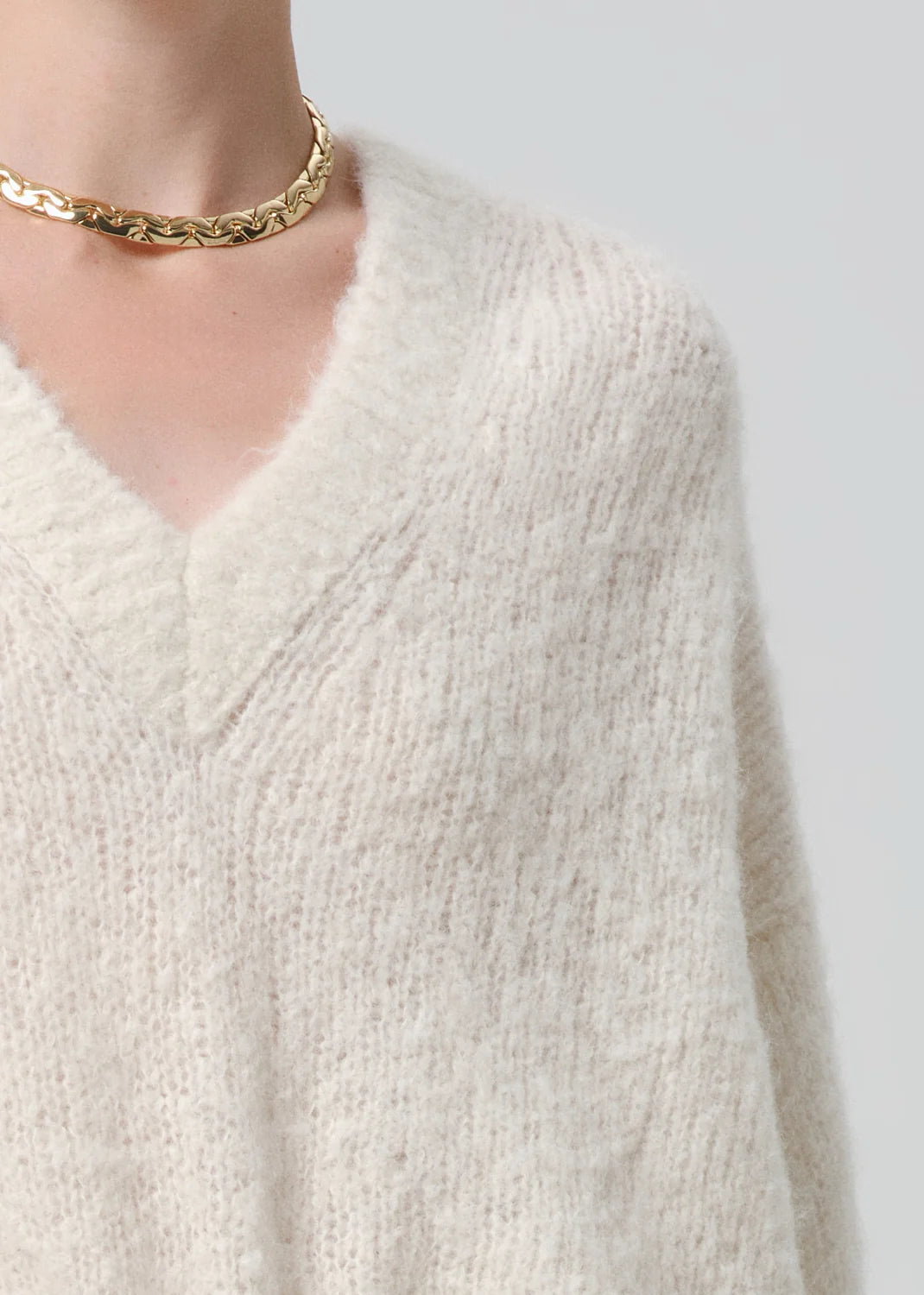 Cassidy Boucle Pullover Sweater in Cream
