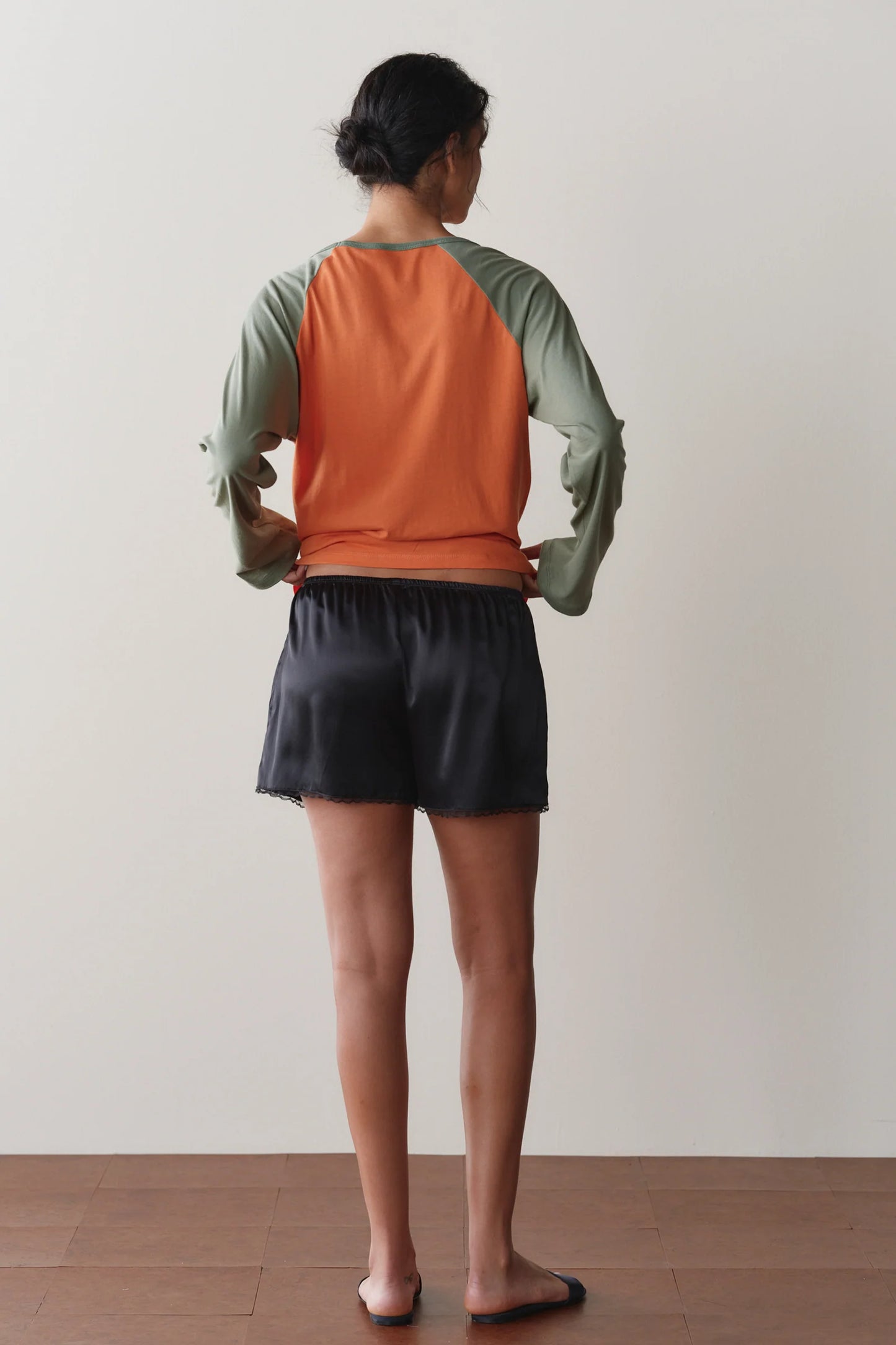 The Silk Lace Tap Short in Jet