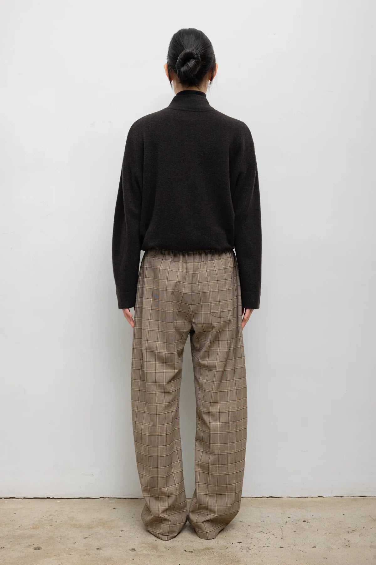 Mia Pocket Pant in Camel Plaid