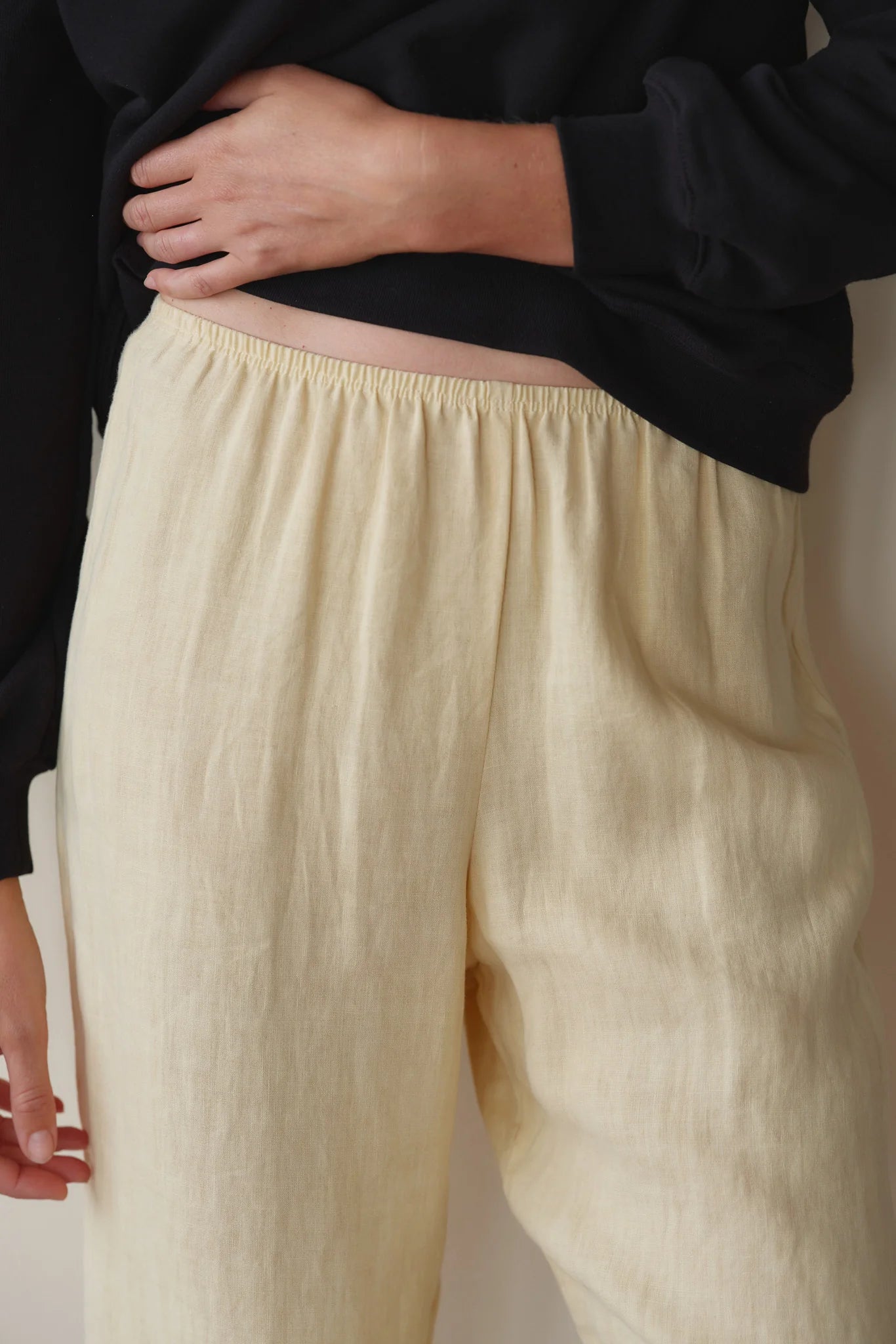 The Linen Simple Pant in Butter