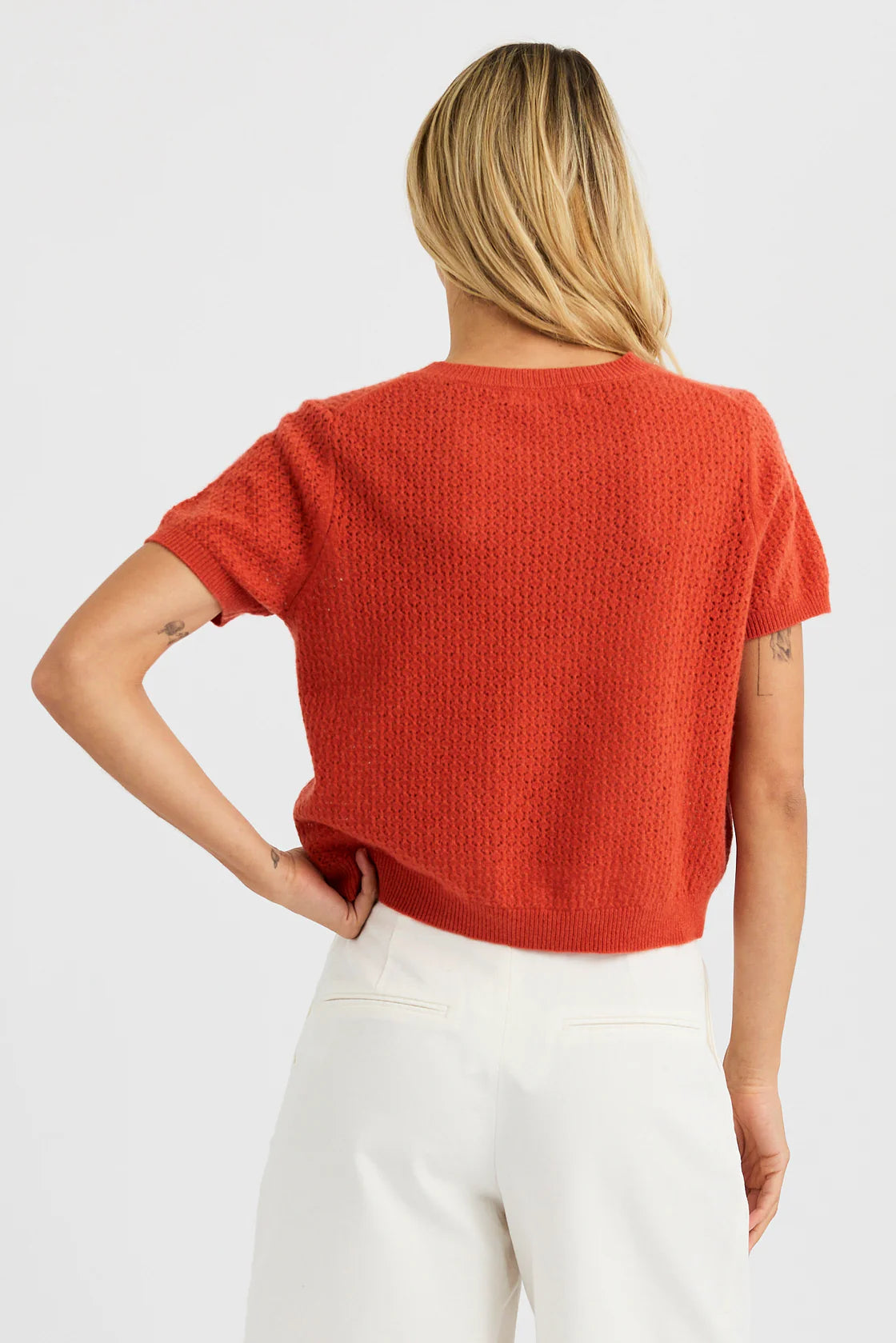 Jaqueline Cashmere Tee in Redstone