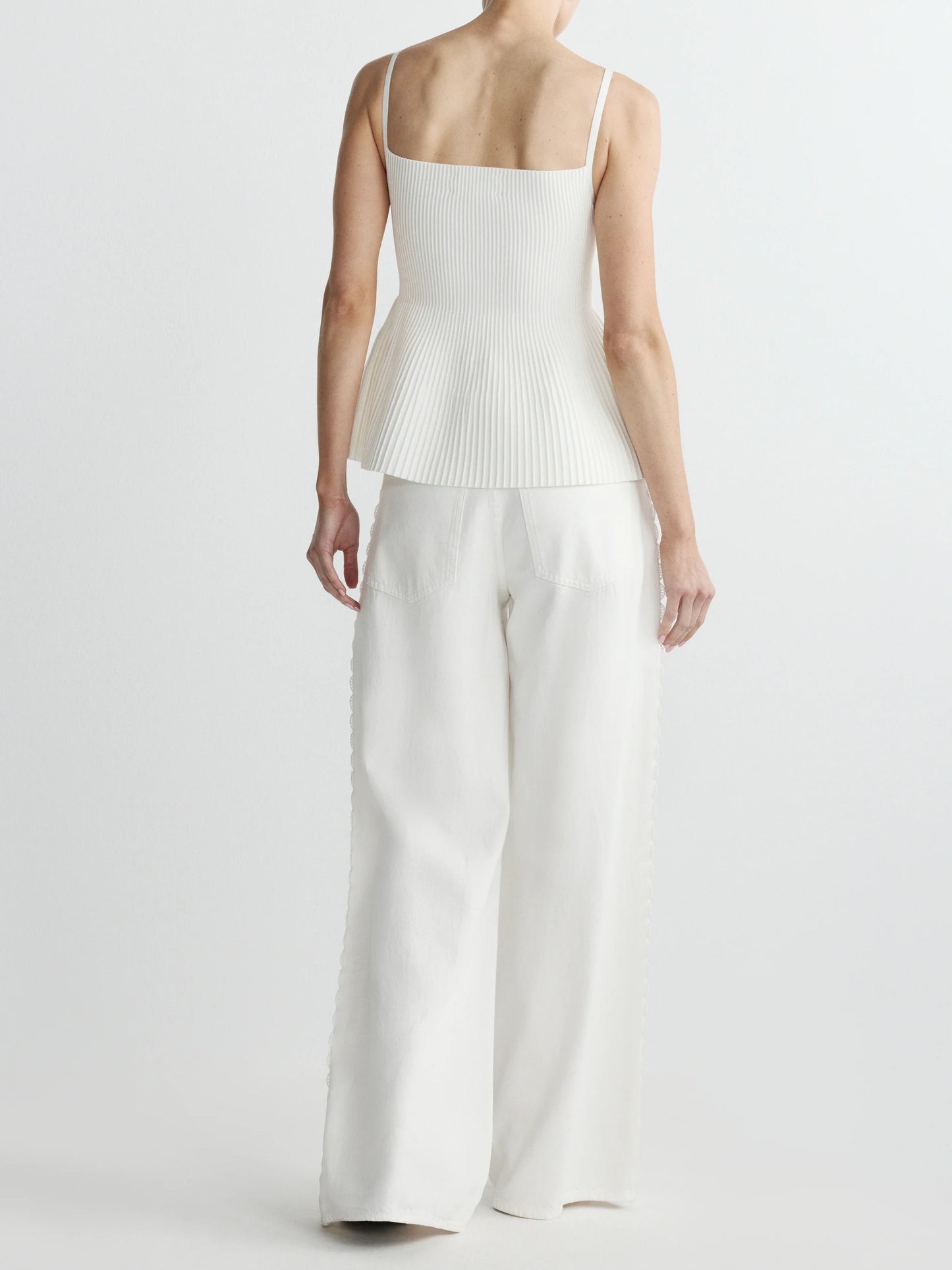 Alex Baggy Wide Leg in White Lace Aura