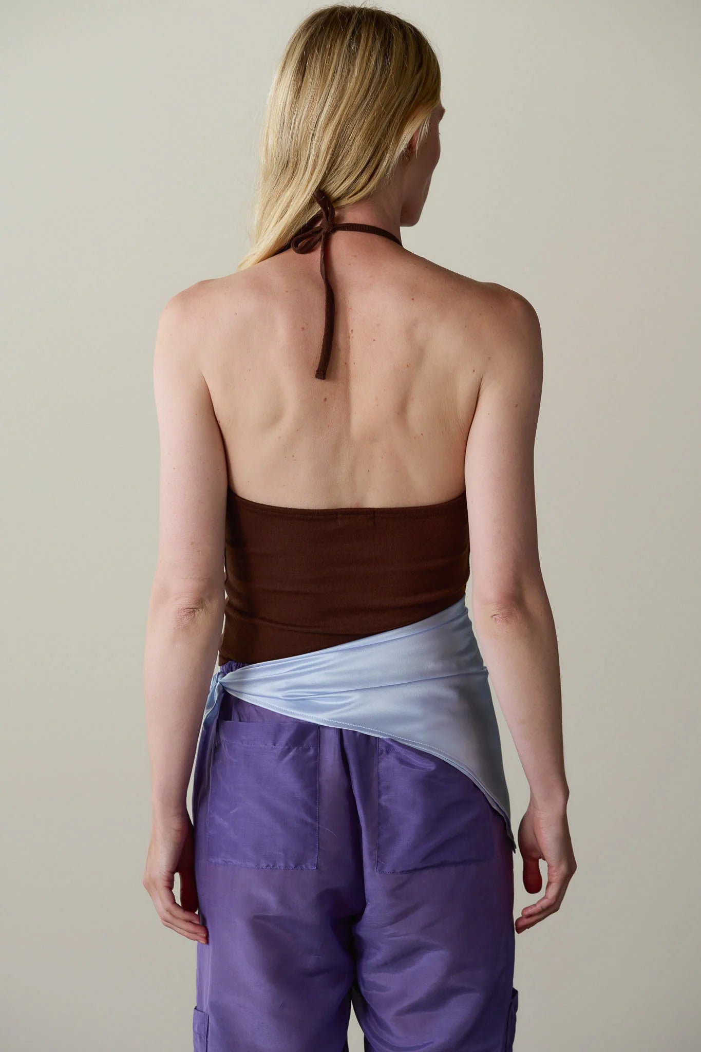 The Baby Rib Halter Top in Walnut