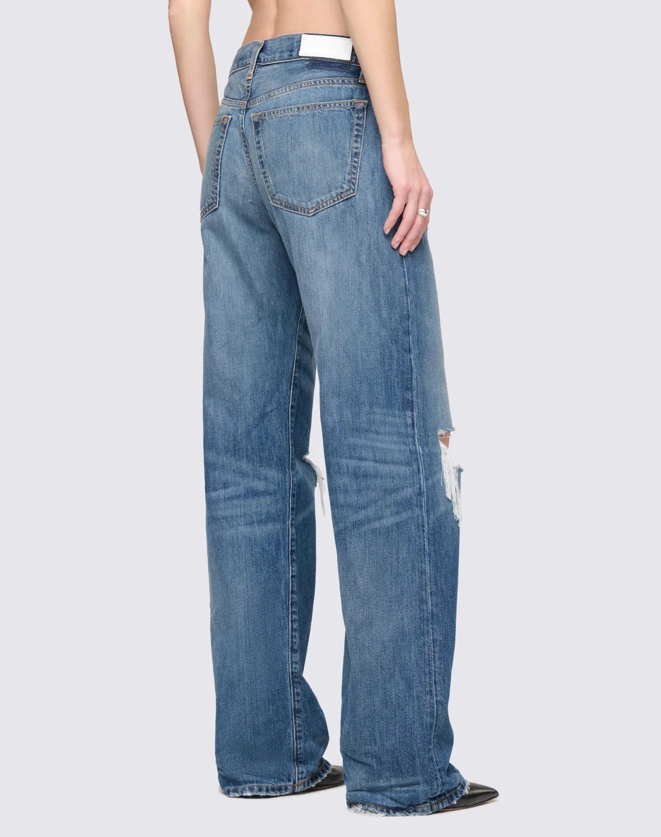 Loosie Jean in Nightbird blue Destroy