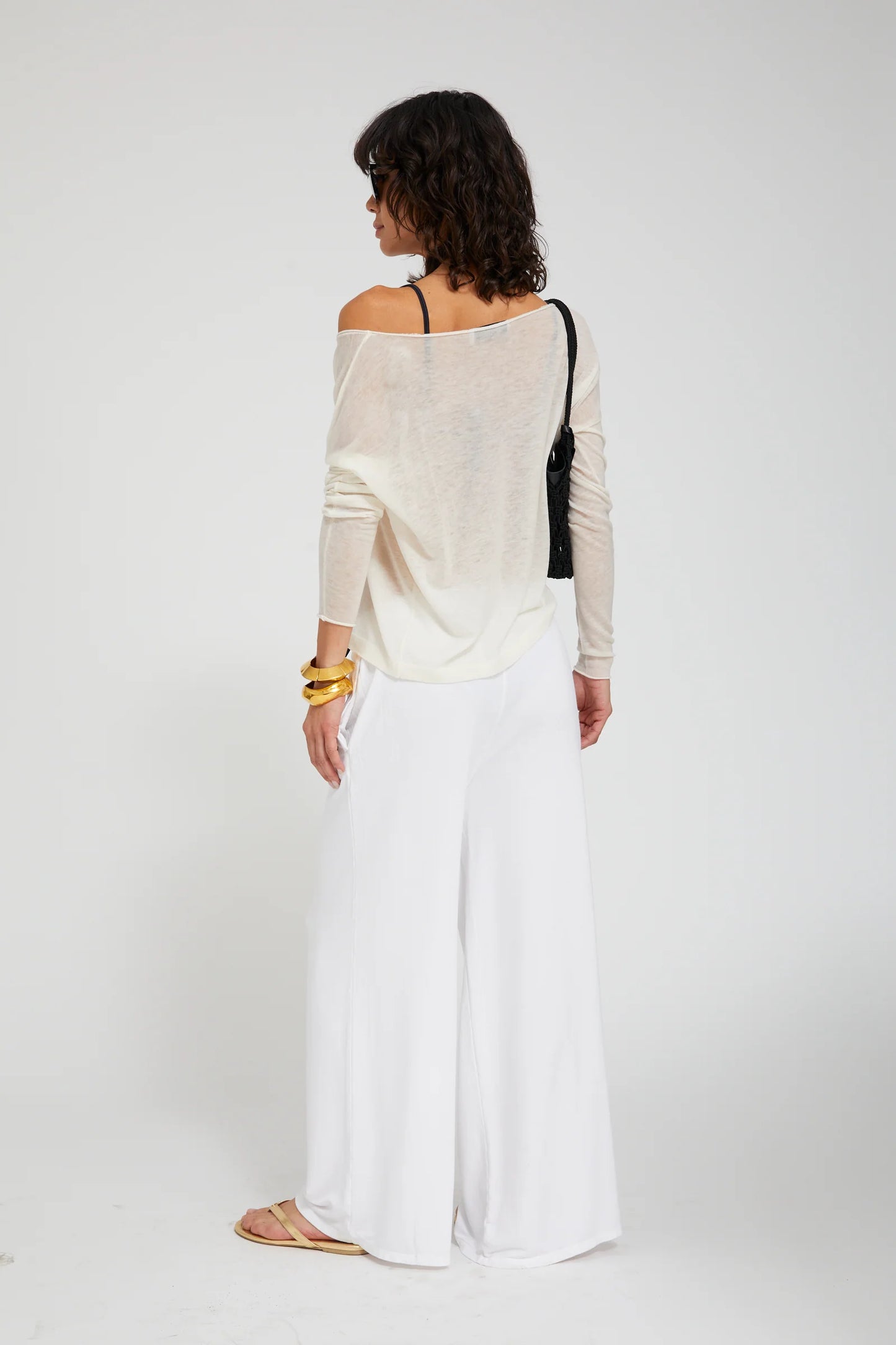 Off Shoulder Sweater in Ivory