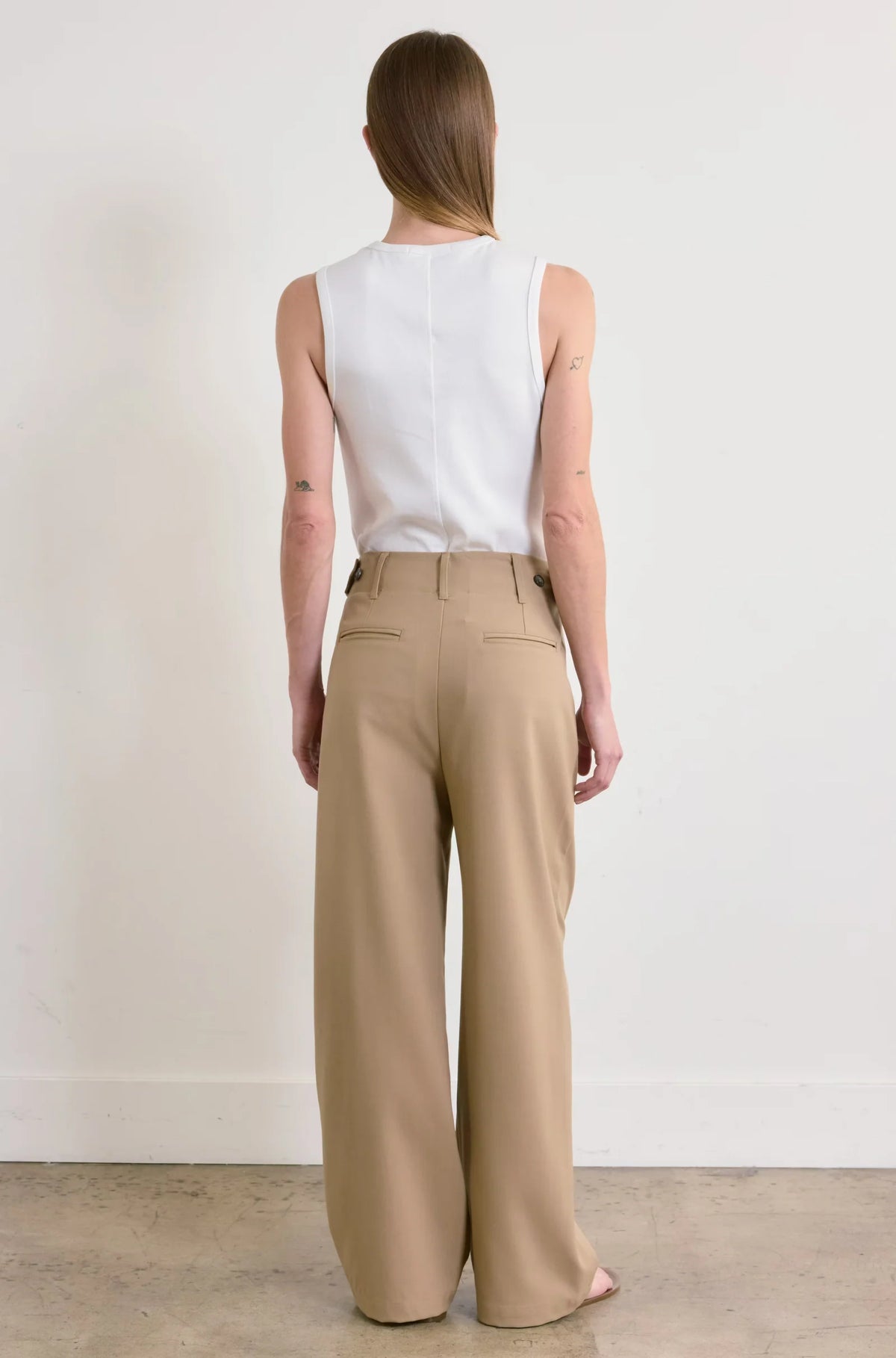 Adjustable Waist Trousers in Khaki