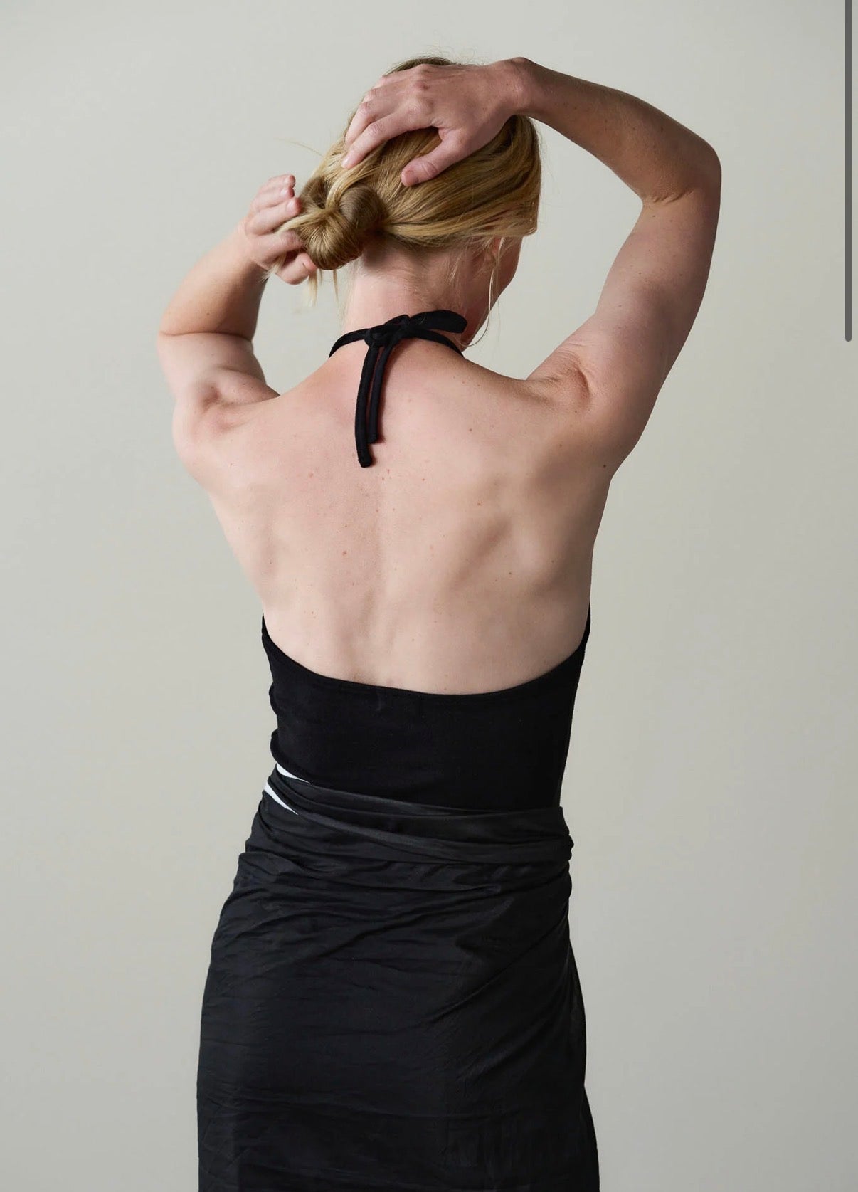 The Baby Rib Halter Top in Jet