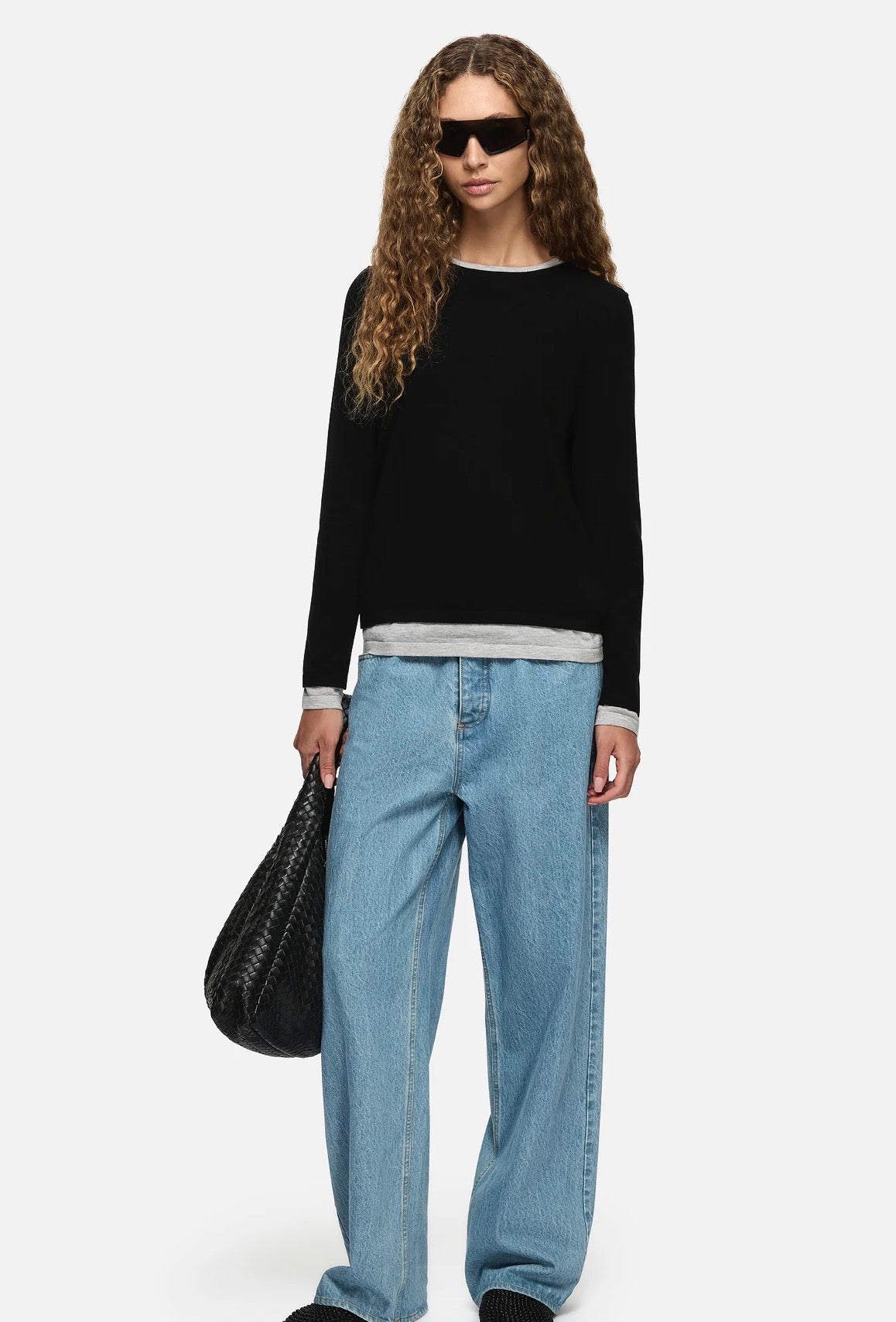 Amber Layered Sweater in Black