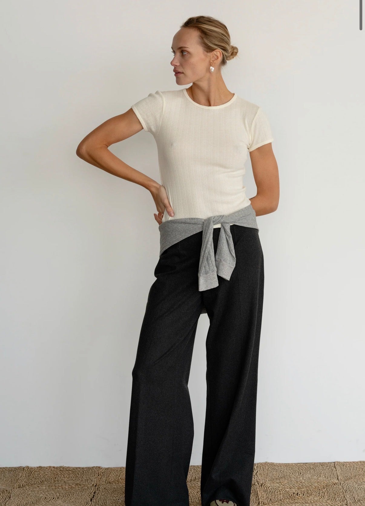 The Pointelle Baby Tee in Cream