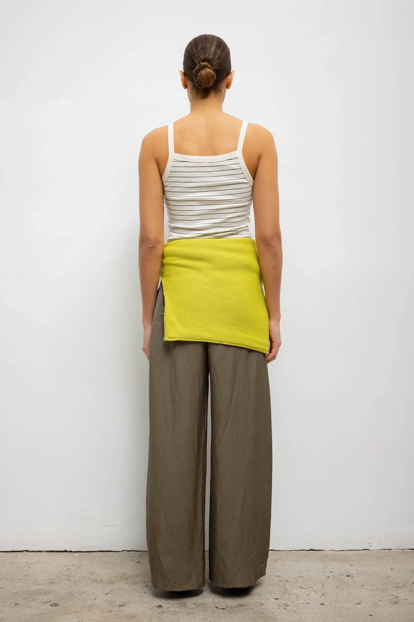 Nando Stripe Square Neck Tank in Natural/Midnight Stripe