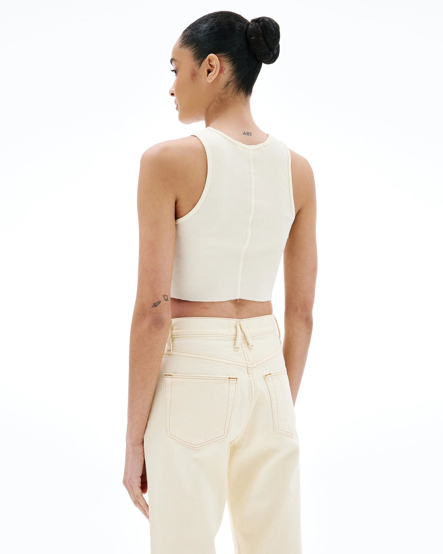Cropped Tank Rib in Paradise Yellow