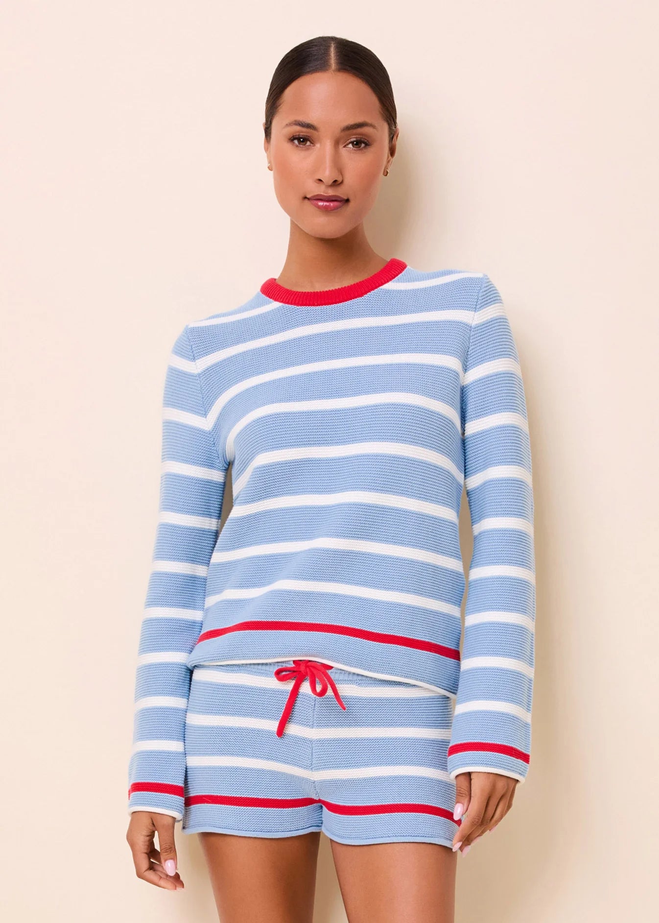 The Hudson Sweater in Americana Breton Stripe