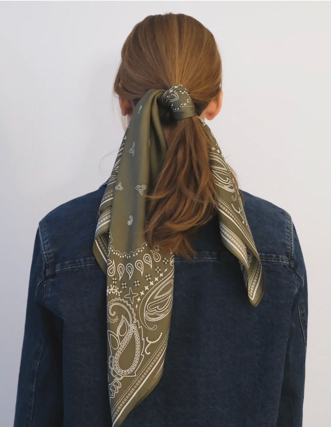 Paisley Scarf in Olive Green