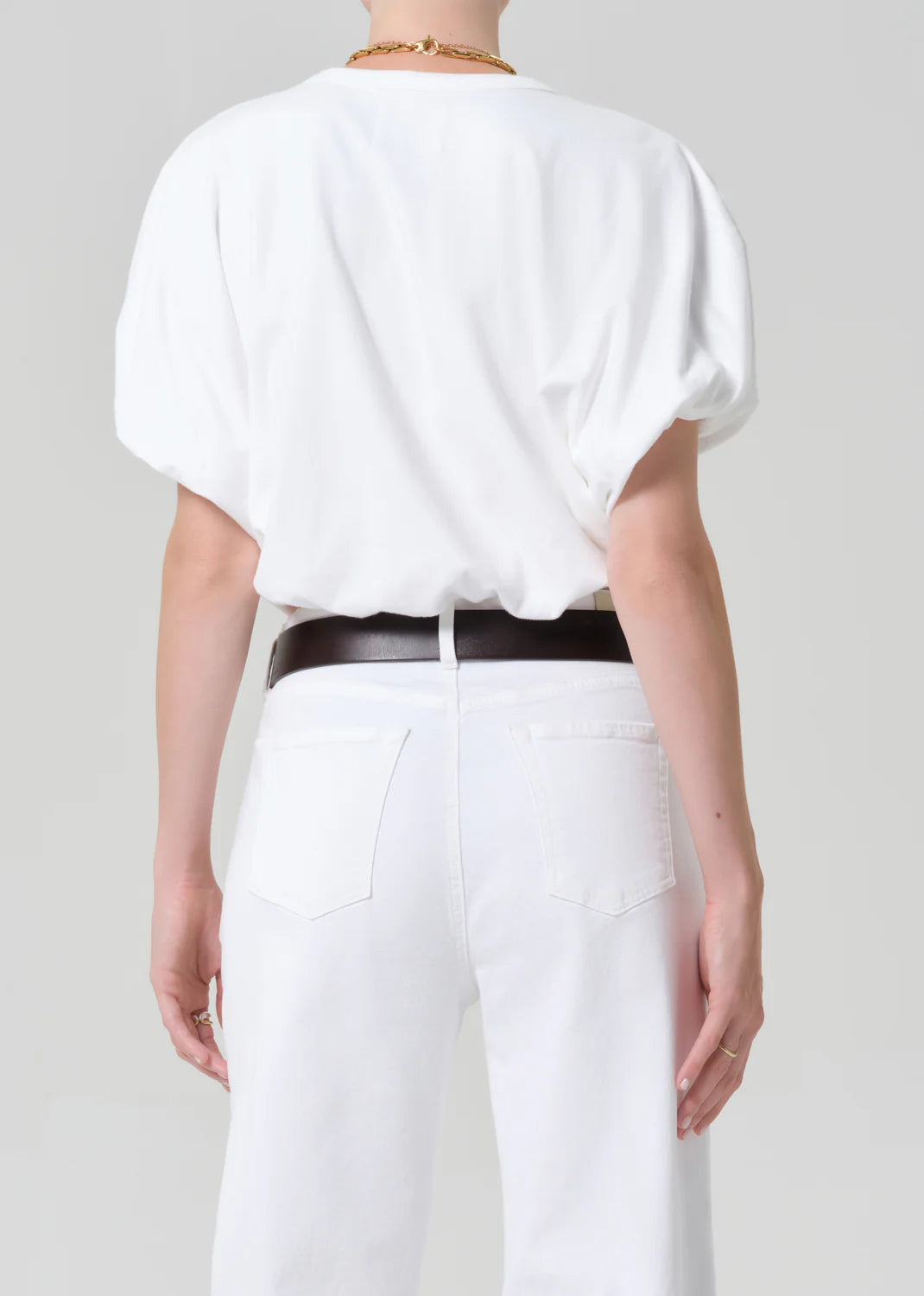 Gia Bubble Tee in Soft White