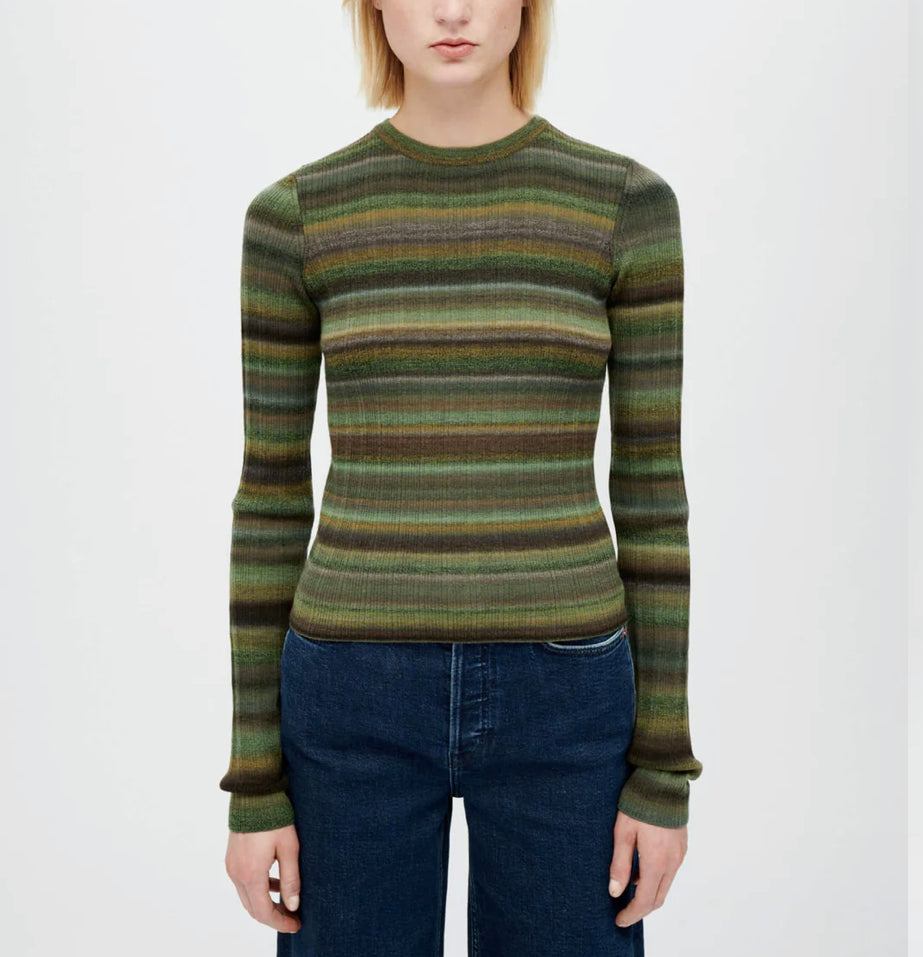 Long Sleeve Rib Crewneck