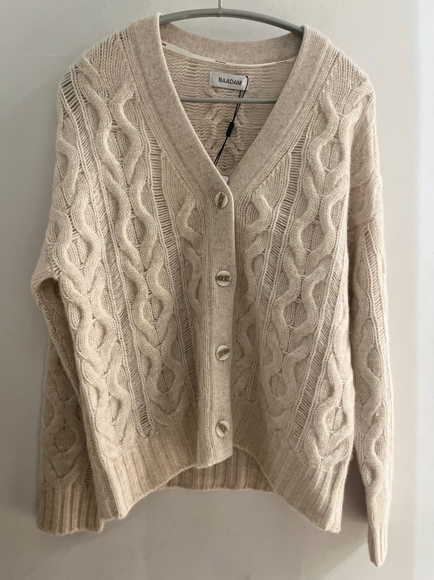 Cashmere Open Cable Marled Cardigan