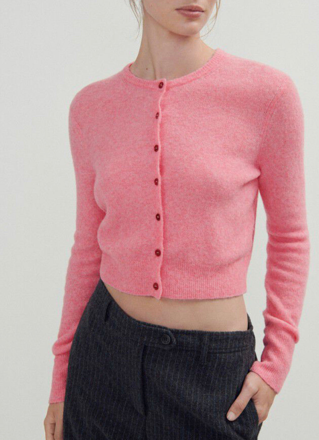 Cardigan Razpark in candy pink melange