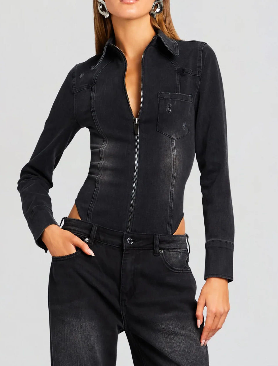 Helena Denim Bodysuit