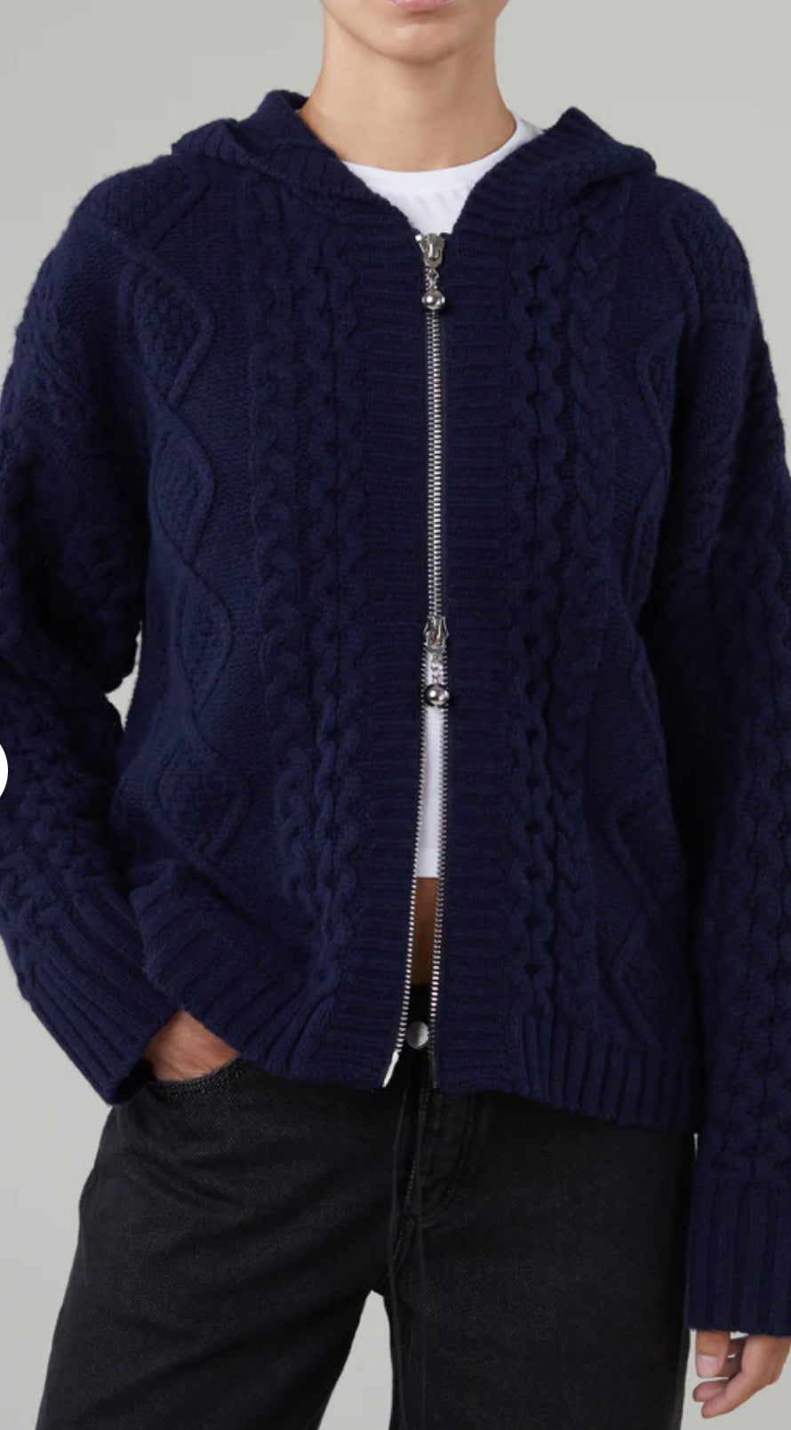 Dakota Zip Sweater in Navy