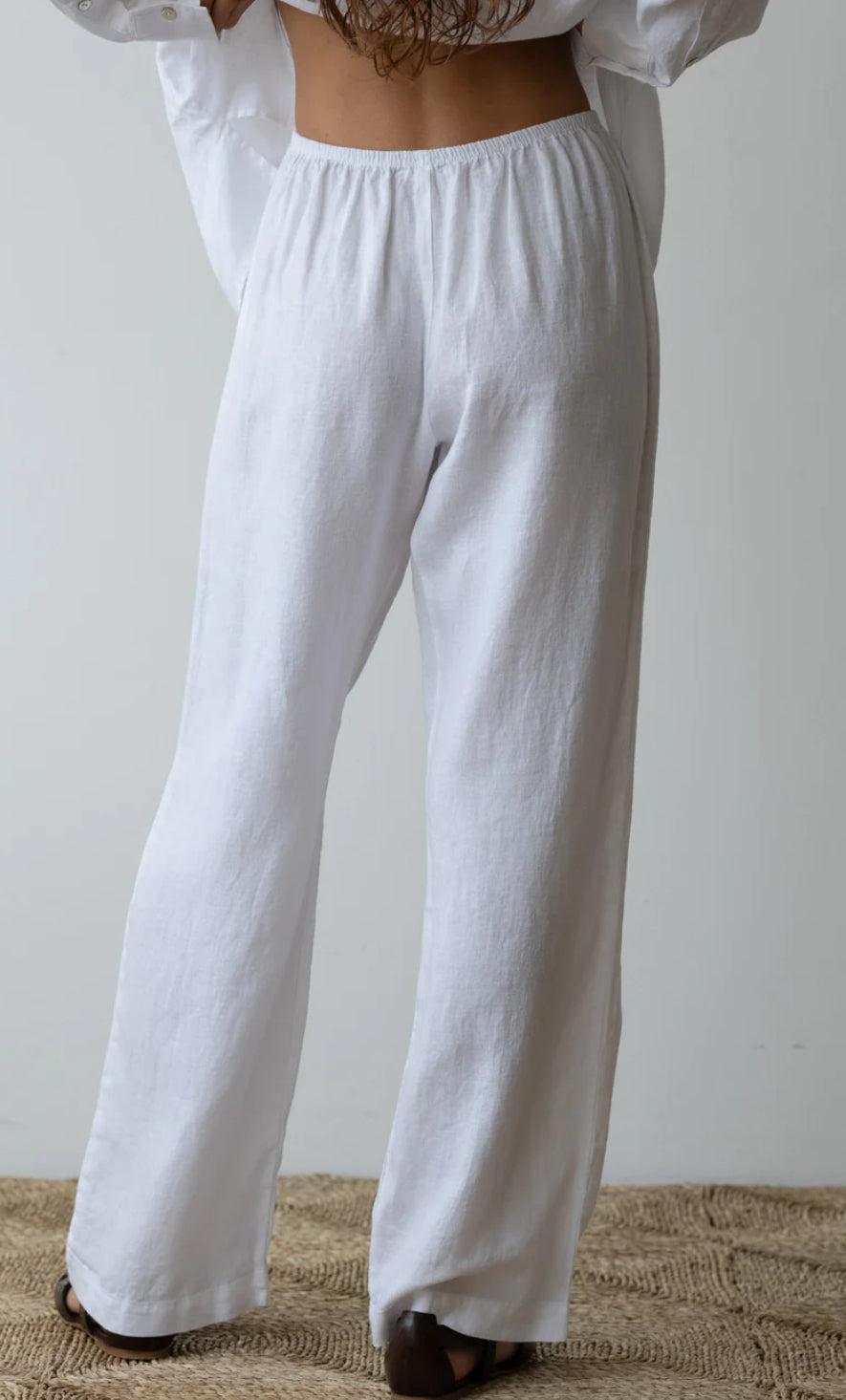 The Linen Simple Pant in Powder