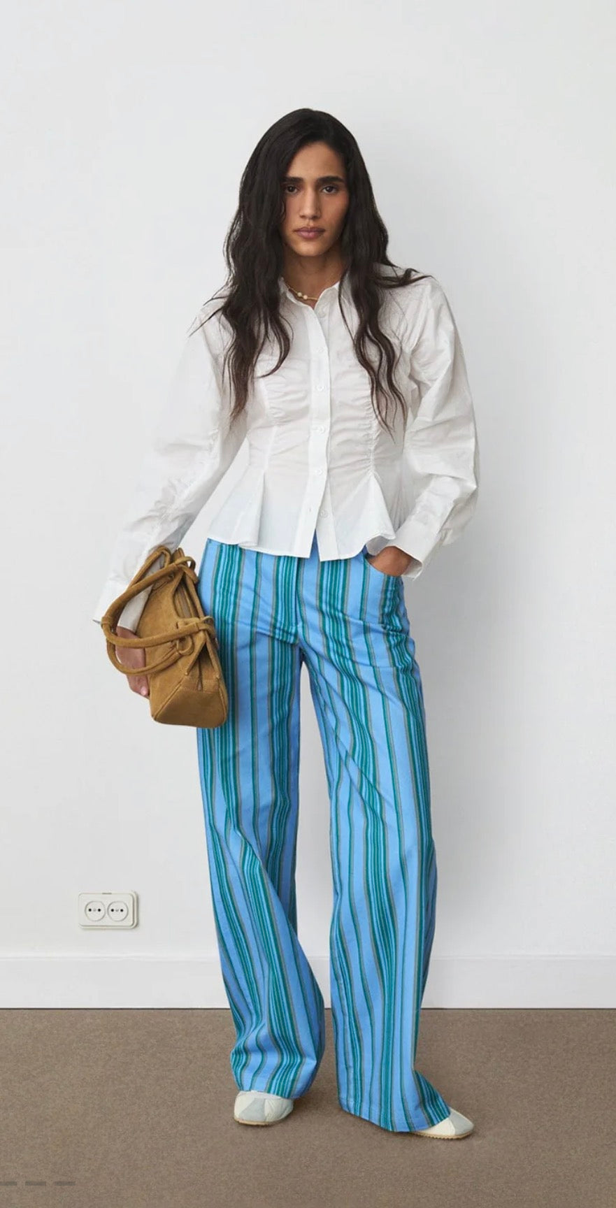 Leroy Blue Striped Twill Pants