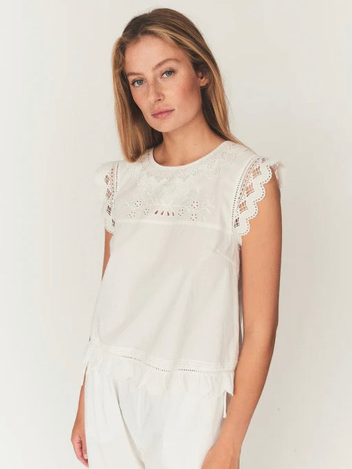 Kristen Cloth Top in White