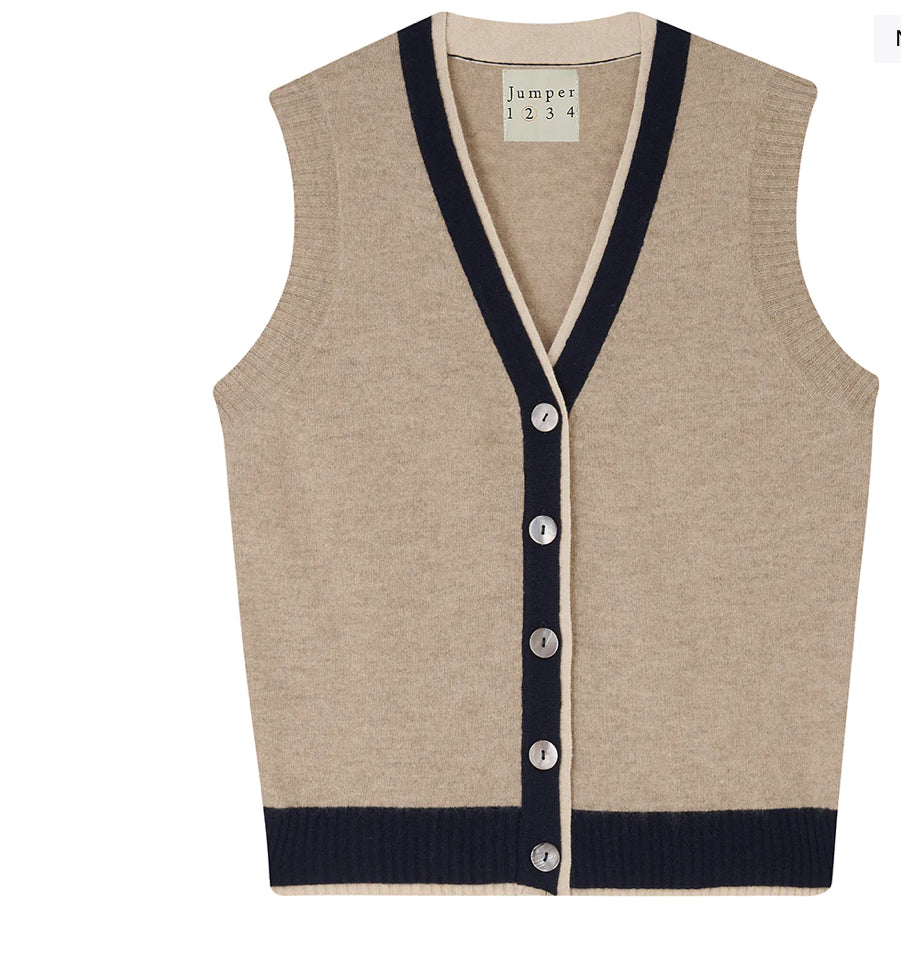 Double Rib Sleeveless Cardigan