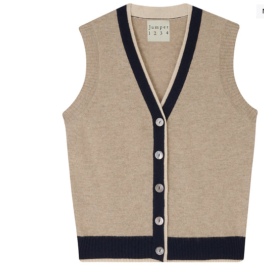 Double Rib Sleeveless Cardigan