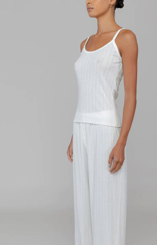 Pointelle Classic Tank Top in White