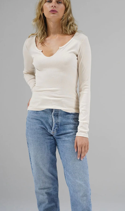 Emory Notch Ribbed Long Sleeve