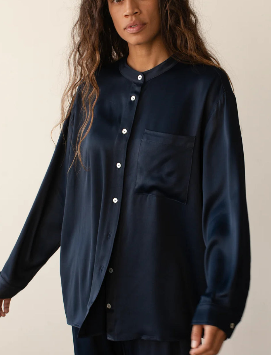 Satiny Mandarin Shirt