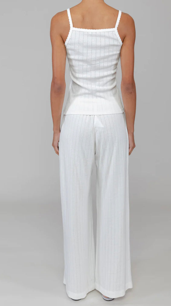 Pointelle Boxer Pant in White