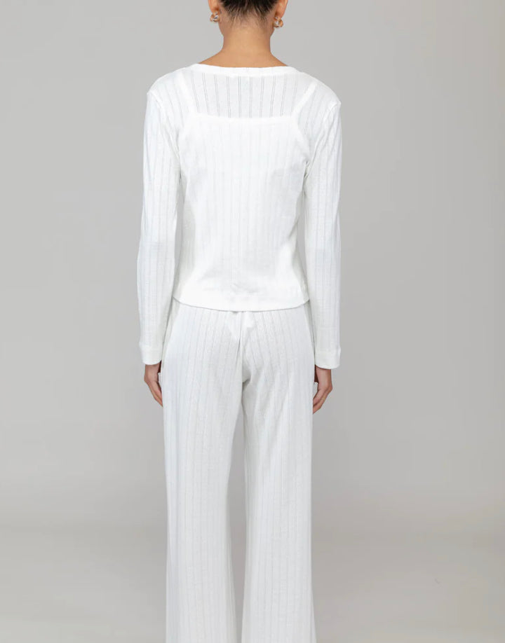 Pointelle Classic Crew Cardigan