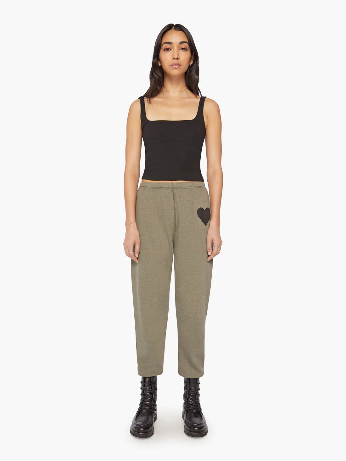 Heart Sweatpant in moss