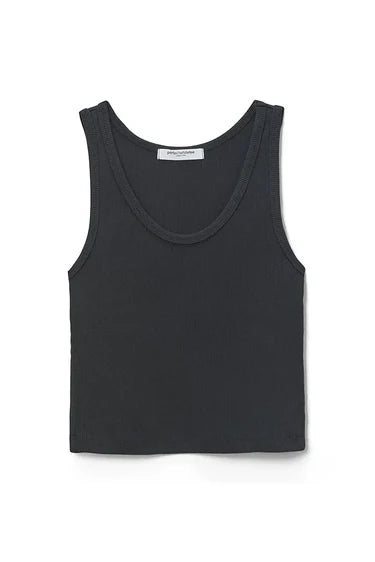 Blondie Structured Rib Bra Friendly Tank in True Black