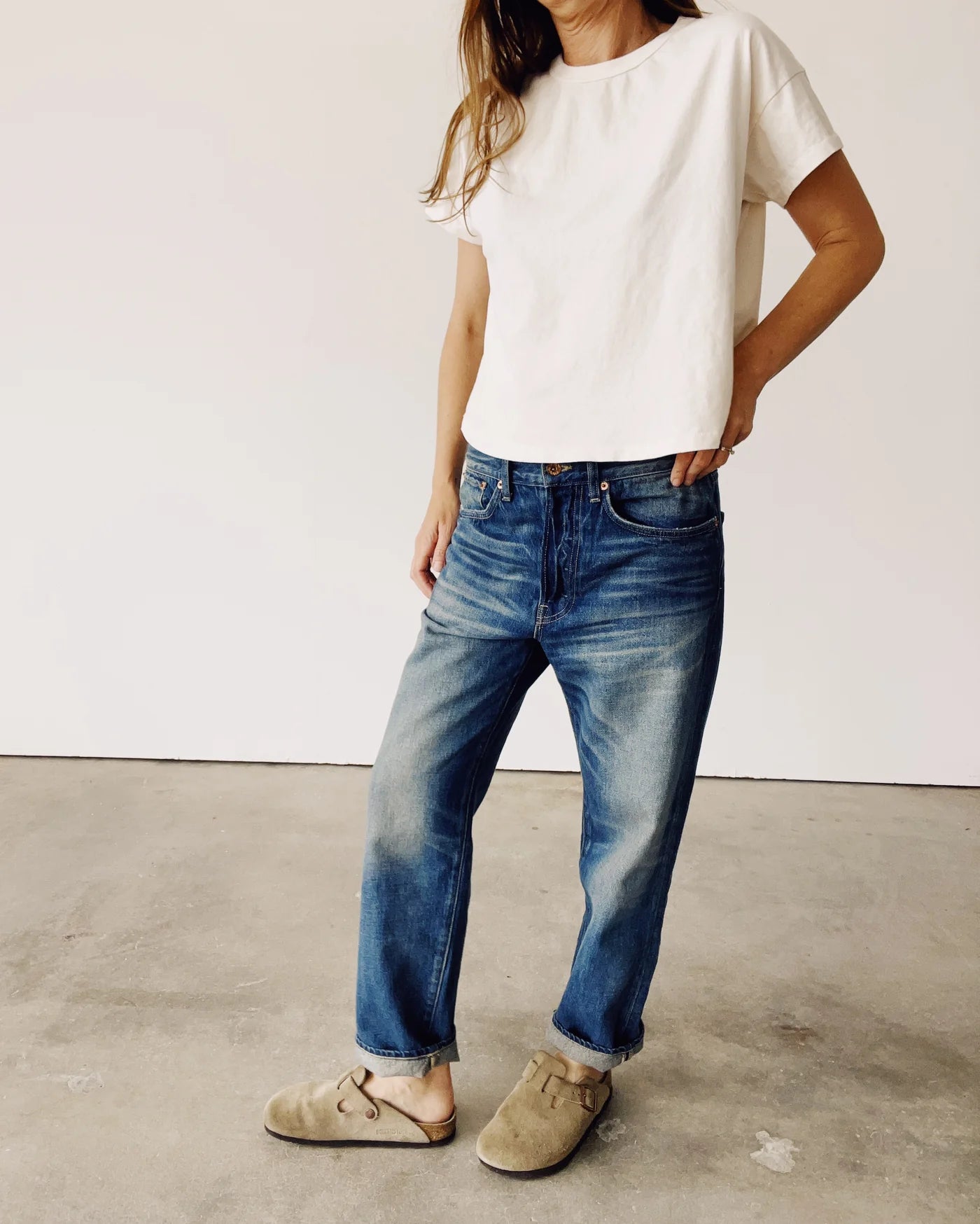The Boxy Tee in Natural
