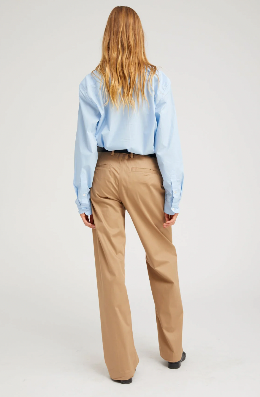 Straight Leg Trousers in Khaki