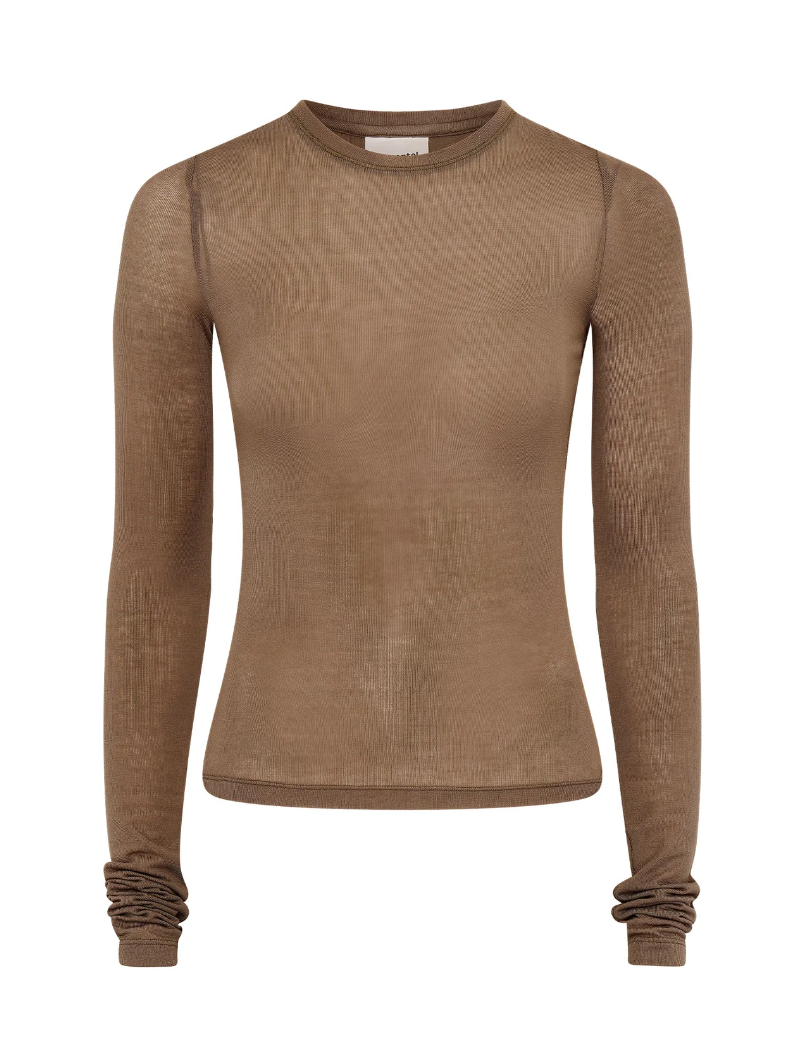 Sheer Long Sleeve in Clay