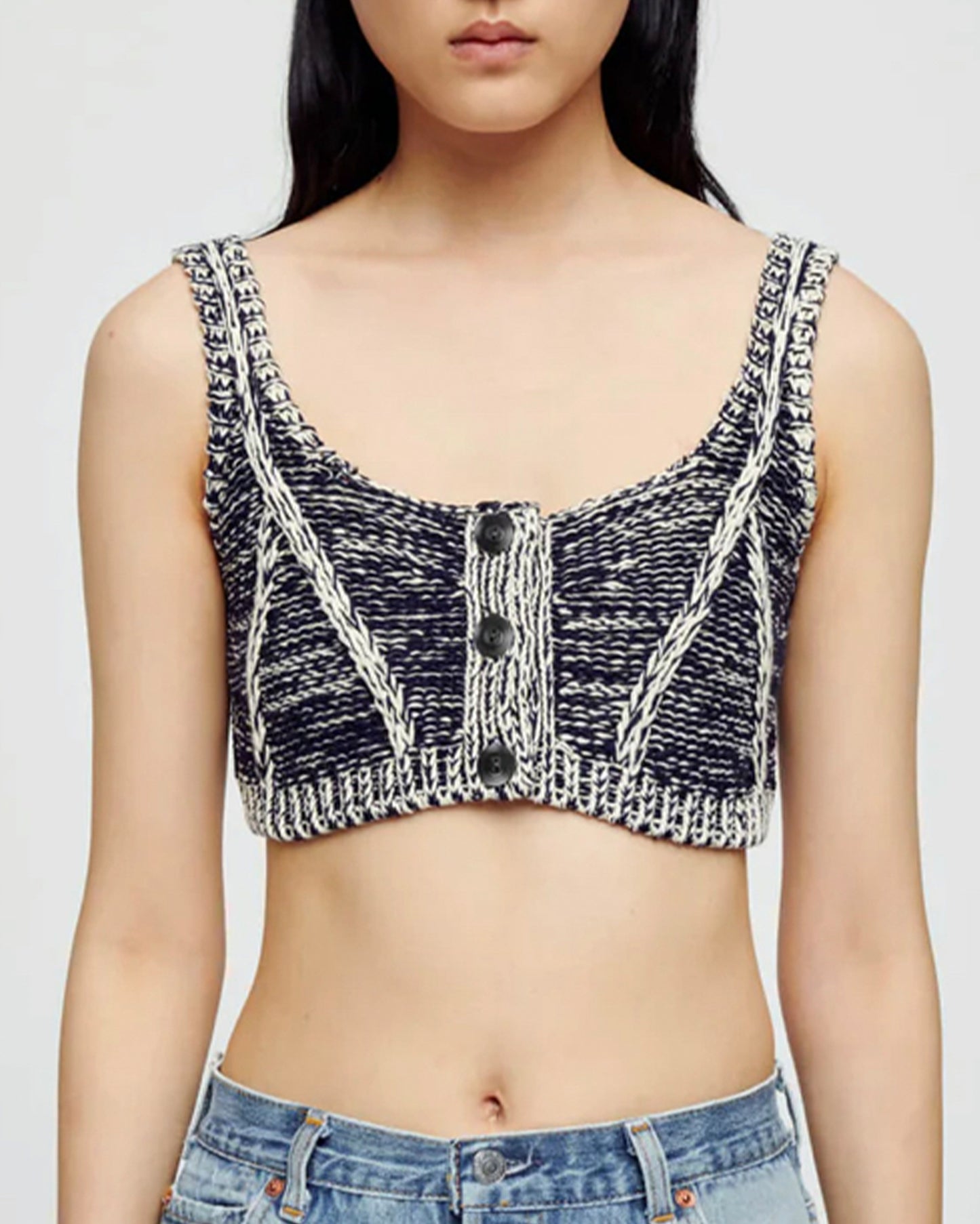 Button Front Bra Top
