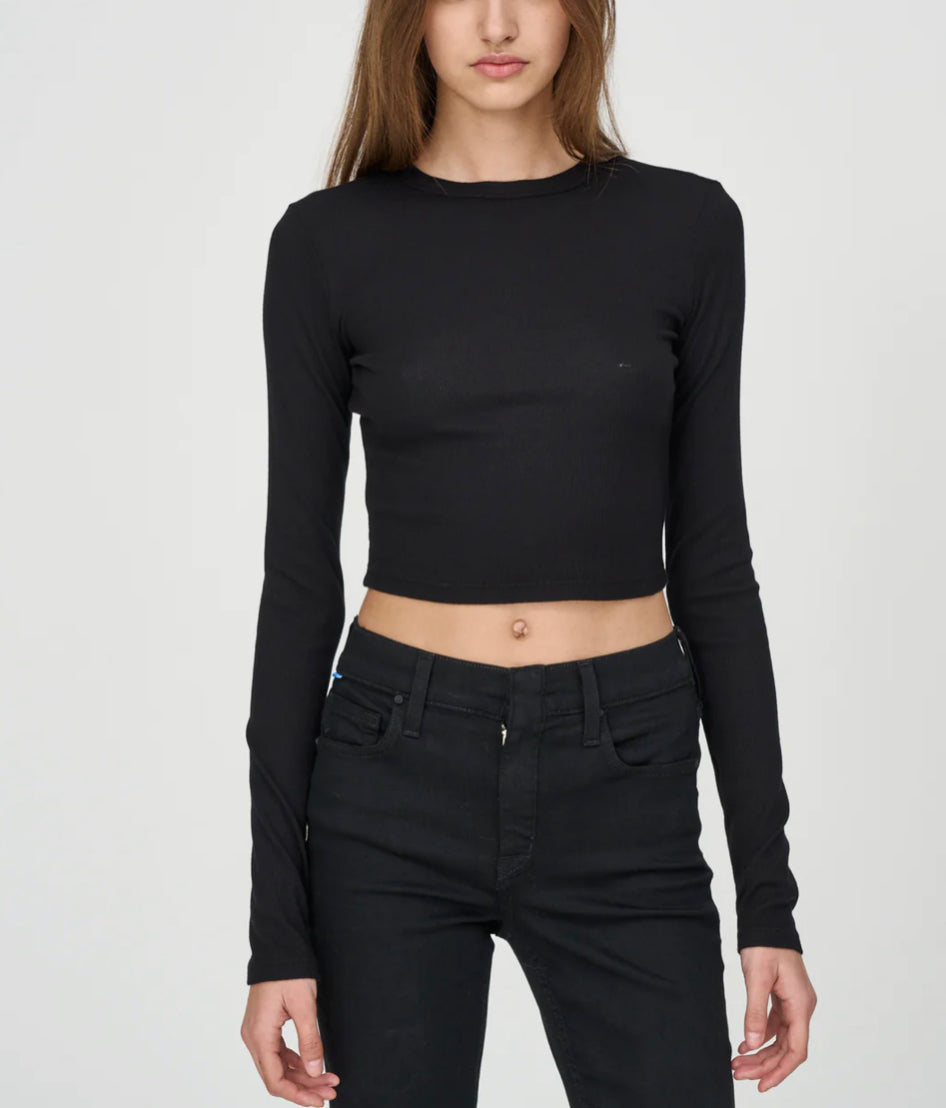 Verona Crop Shirt in Jet Black
