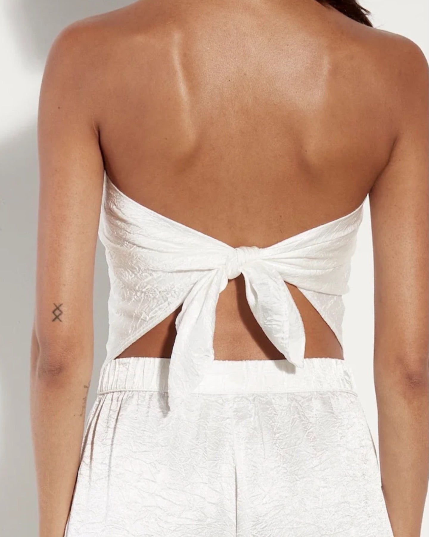 Textured Satin Scarf Top- Undyed