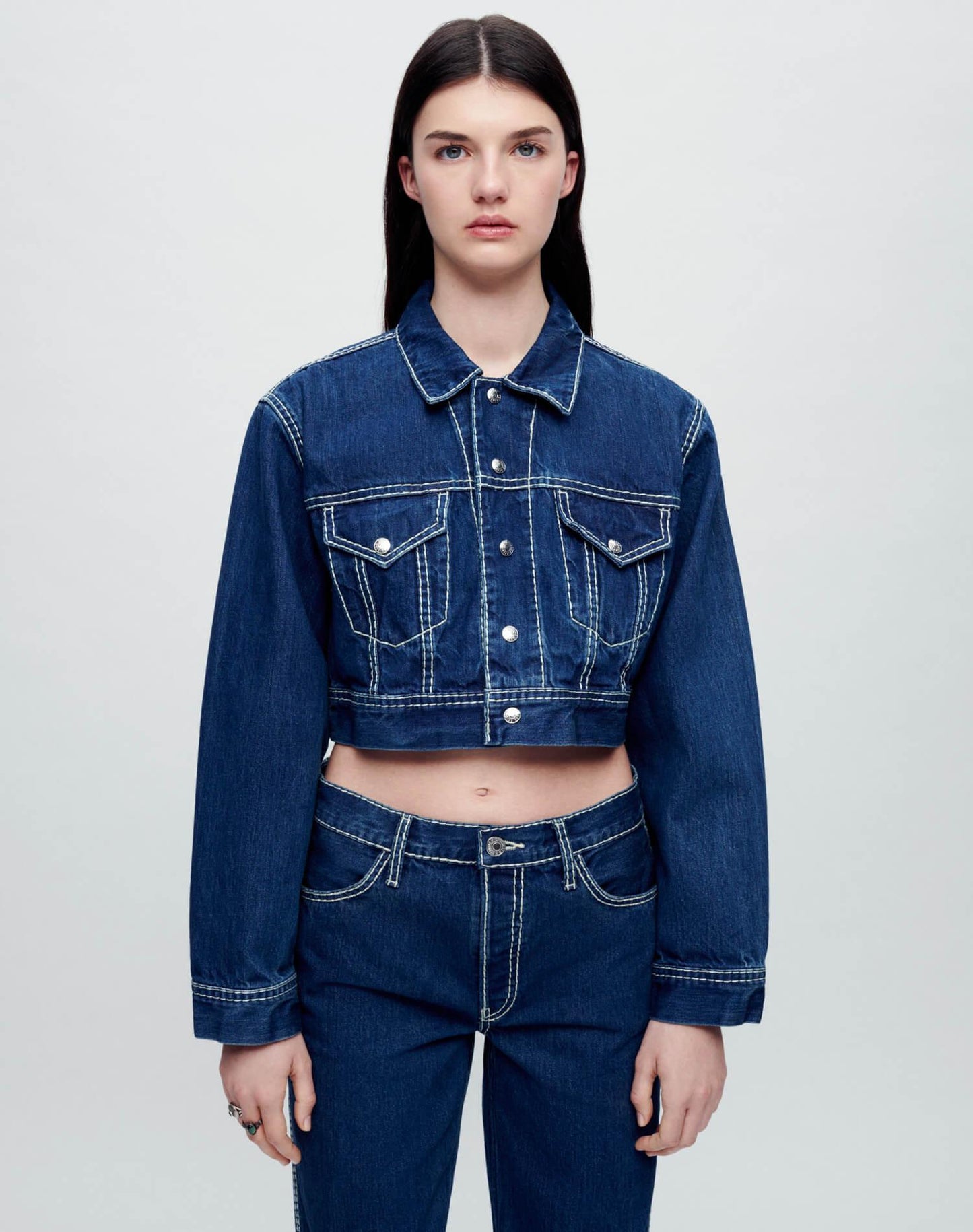 Cropped Denim Trucker