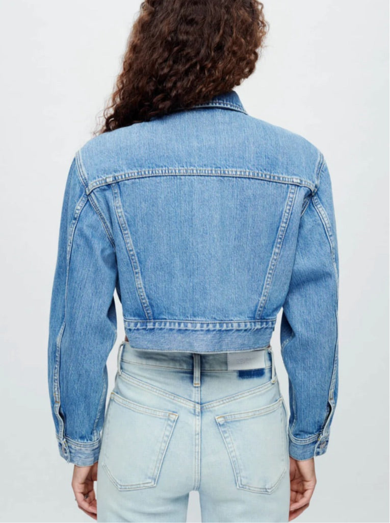 Zip Front Denim Trucker