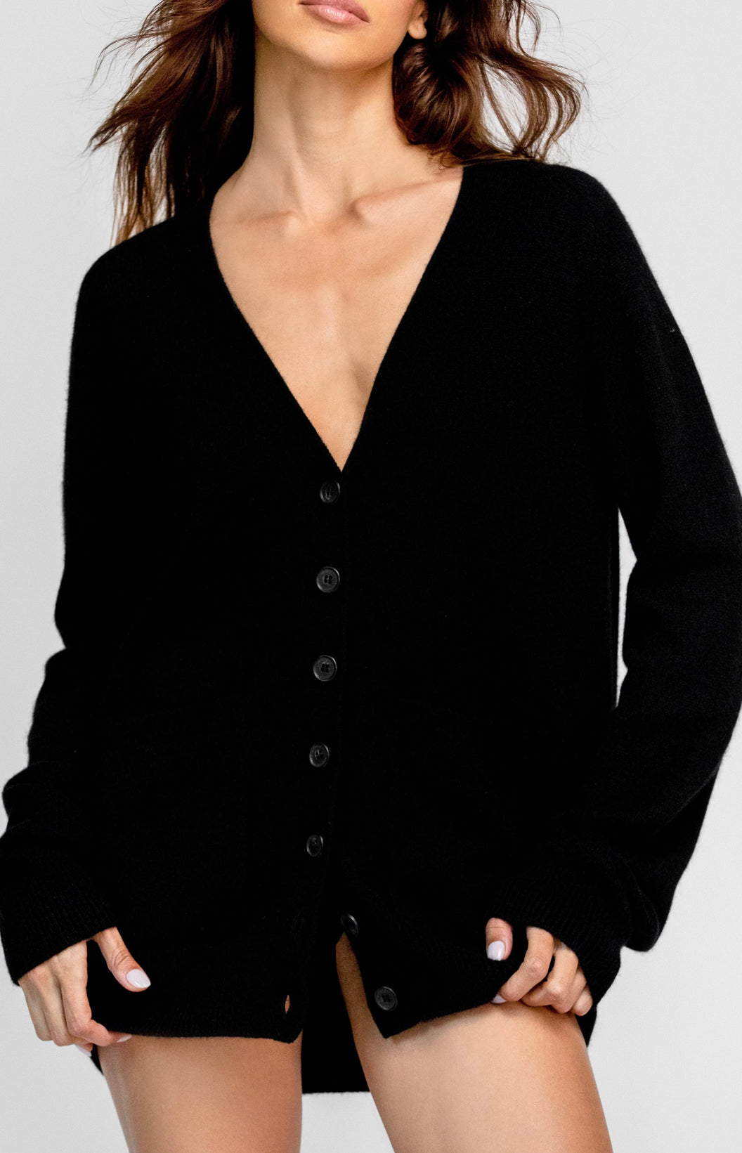Theodore Ovesized Cardigan in Black