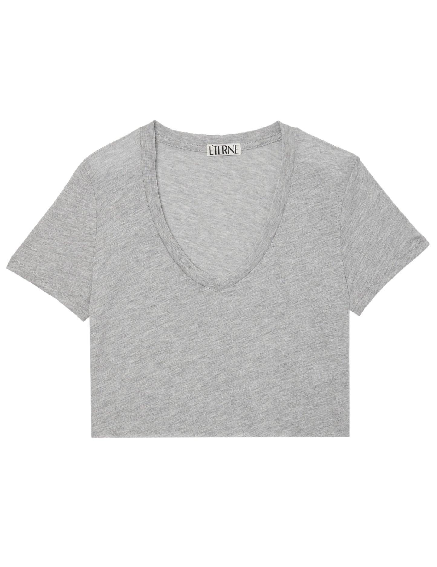 Cropped V Neck T-Shirt