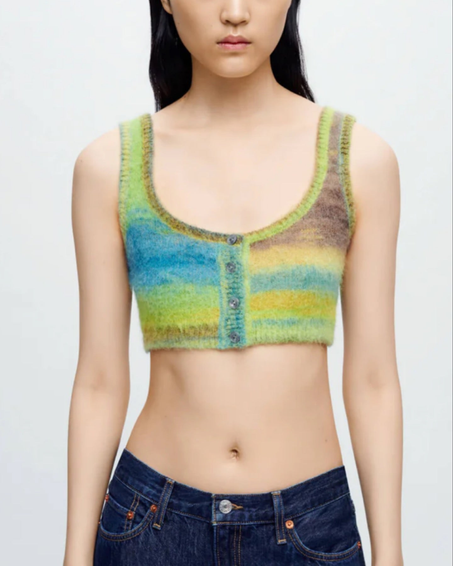 Button Front Bra Top
