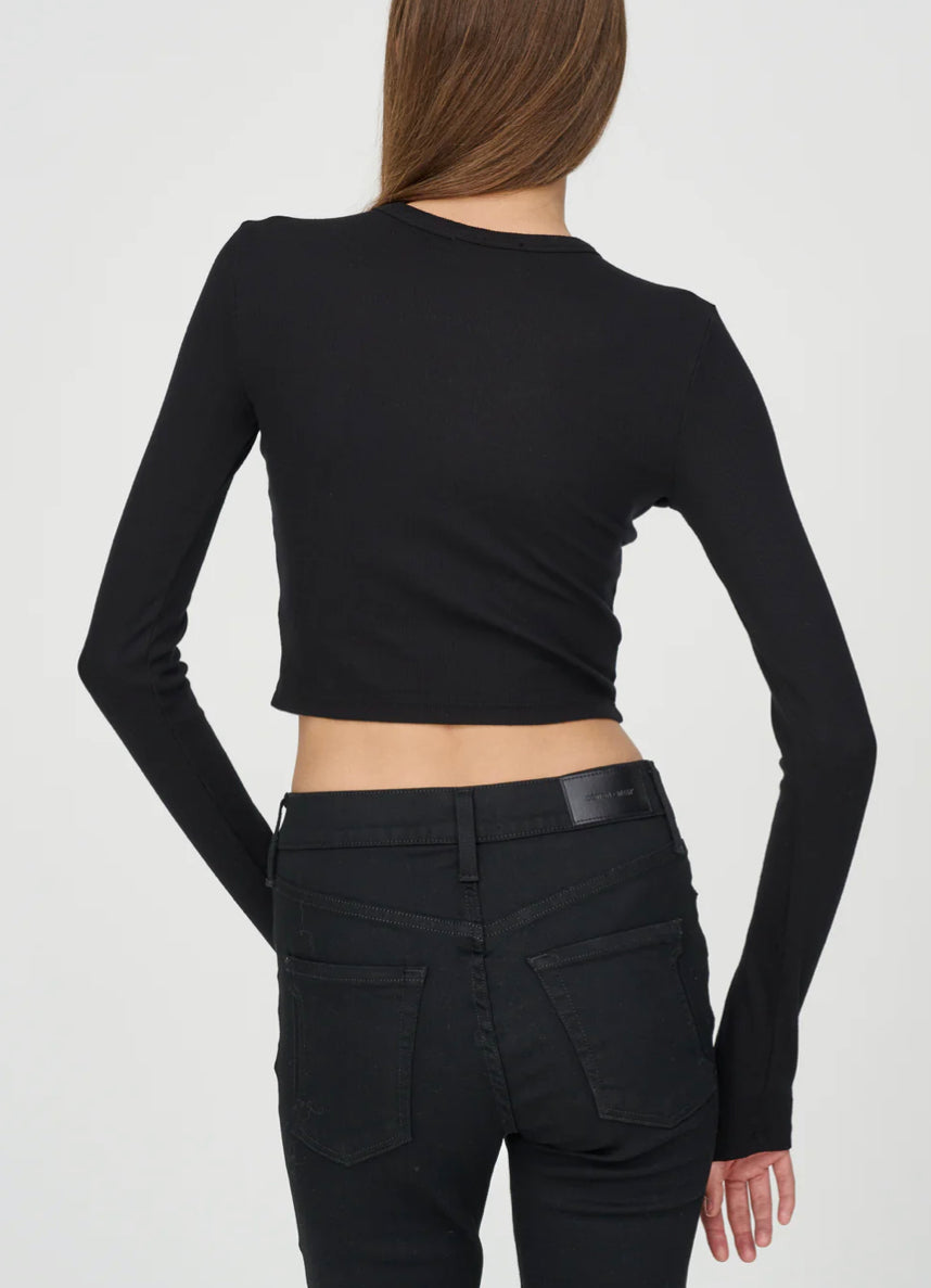 Verona Crop Shirt in Jet Black